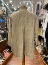 Load image into Gallery viewer, Oska Tan Linen Button Down Oversized Top, Size 1=Small
