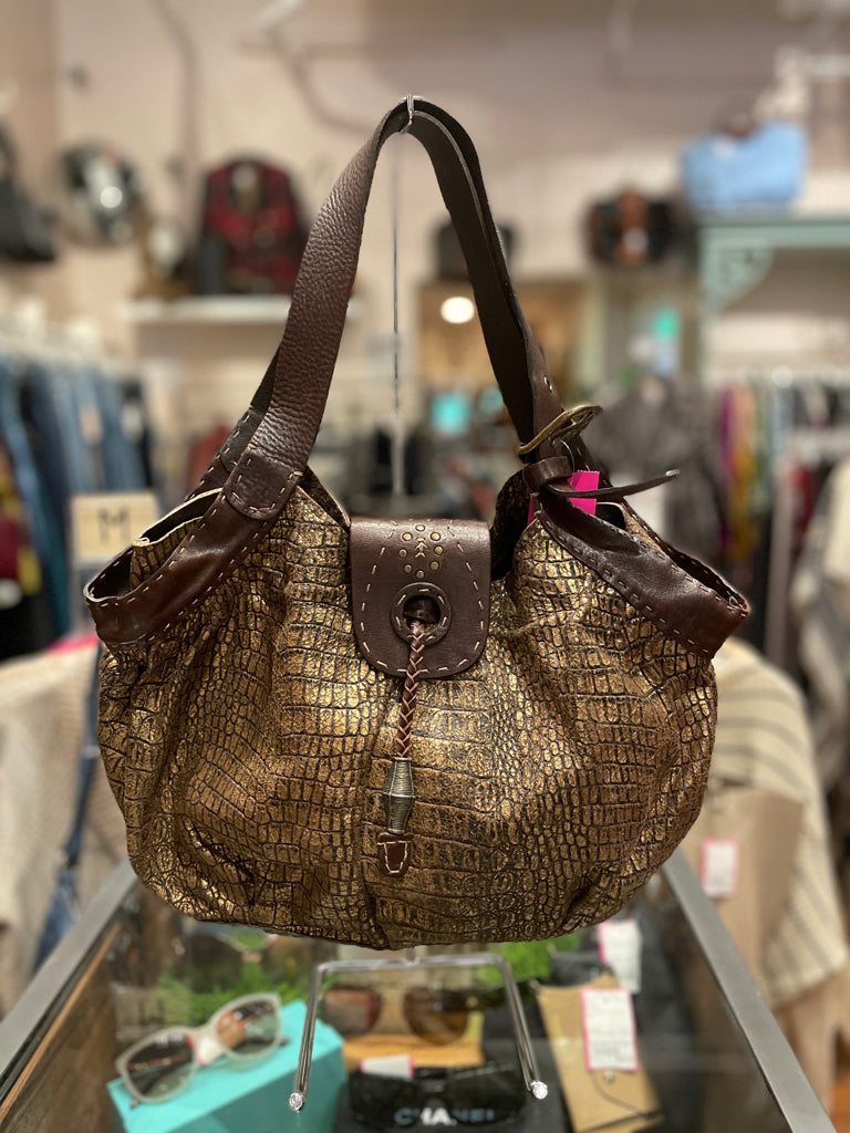 Henry Beguelin gold & brown Leather Printed Purse – Sola Lucy