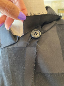 Rundholz Black Grid Button Down Jacket, Size XS