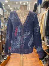 Load image into Gallery viewer, Rag &amp; Bone Navy &amp; Red Mohair Blend Print NWT Cardigan, Size M
