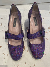 Load image into Gallery viewer, SJP Purple Sparkle Gently Worn Low Heel, Size 36
