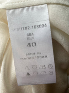 CHLOE "Milk" White & Black Silk Blouse, Size 40