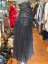 Load image into Gallery viewer, Alberta Ferretti Black Acetate &amp; Silk Lace Sheer Blouse, Size 4
