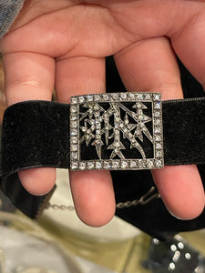 MMA Vintage Black Sterling Swarovski Crystal Necklace
