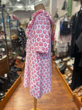 Load image into Gallery viewer, Pink City Prints White&amp; Pink Cotton Floral Puff Sleeve Dress, Size M
