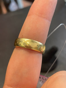 Fine Jewelry 18k W/Green Glass Ring, Size 7.5