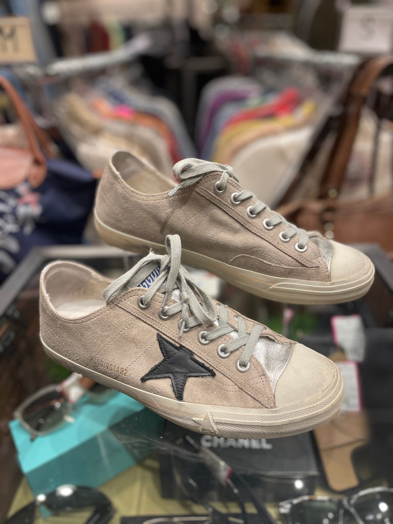 Golden Goose Taupe Suede & Leather Sneaker, Size 41 duster incl.