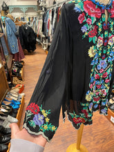 Load image into Gallery viewer, Johnny Was Black Embroidered Floral Cupra Rayon NWT! Top, Size S
