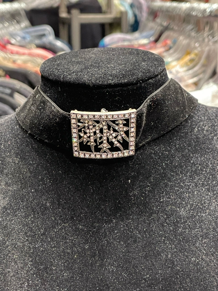 MMA Vintage Black Sterling Swarovski Crystal Necklace