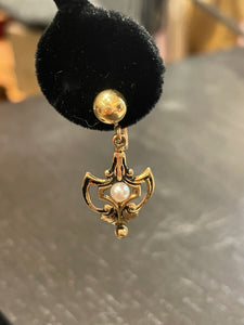 Fine Jewelry Gold Pearl 14k Earrings, Screw Back