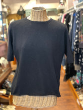 Load image into Gallery viewer, Apuntob Black Cashmere/Silk Short sleeve Sweater, Size L
