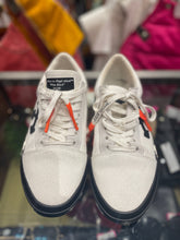 Load image into Gallery viewer, OFF WHITE White &amp; Black Canvas Orange Detail Sneaker, Size 39
