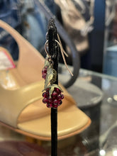 Load image into Gallery viewer, Michael Michaud Purple &amp; Green Bronze Raspberry Earrings
