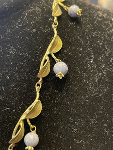 Michael Michaud Green & Blue Berries Bronze Necklace