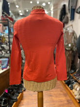 Load image into Gallery viewer, Shanghai Tang Orange Cotton Collar Detail Longsleeve Top, Size S
