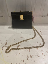 Load image into Gallery viewer, Salvatore Ferragamo Vintage Black Leather W/Gold Chain Purse
