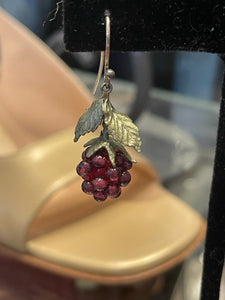 Michael Michaud Purple & Green Bronze Raspberry Earrings