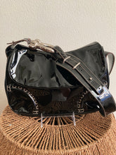 Load image into Gallery viewer, Burberry Black Patent Leather Contrast Stitching Small Shoulder Purse
