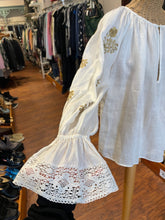 Load image into Gallery viewer, Nili Lotan Ivory Ramie Embroidered Tunic, Size S
