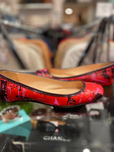 Load image into Gallery viewer, Christian Louboutin Red &amp; Brown Leather Flats, Size 39
