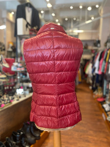 Herno Red Goose Down Quilted Zip Up Vest, Size S/M
