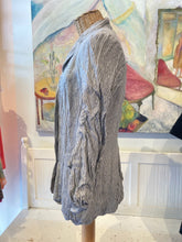 Load image into Gallery viewer, Hazel Brown Multi Gray Cotton &amp; Linen Pinstripe Jacket, Size 3=Large

