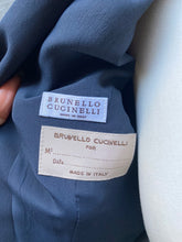 Load image into Gallery viewer, Brunello Cuccinelli Midnight Viscose Metallic Accent Silk Lined Blazer, Size 42
