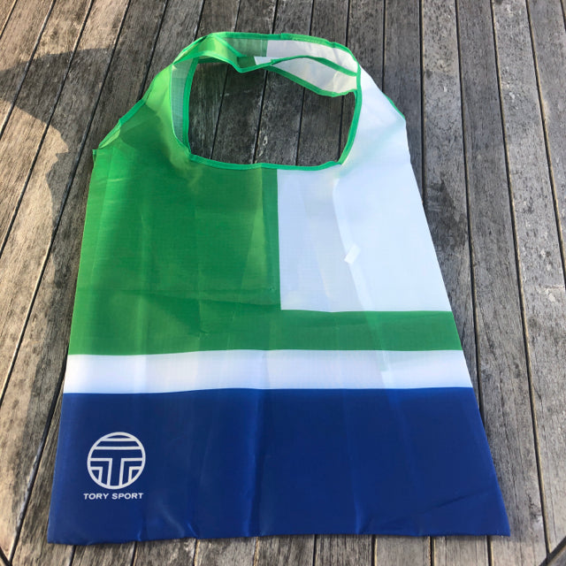 Tory Burch Blue and green Tote Bag.