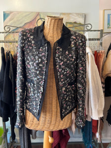 CHANEL Tweed Multicolor Silk Lined Jacket, Size 36