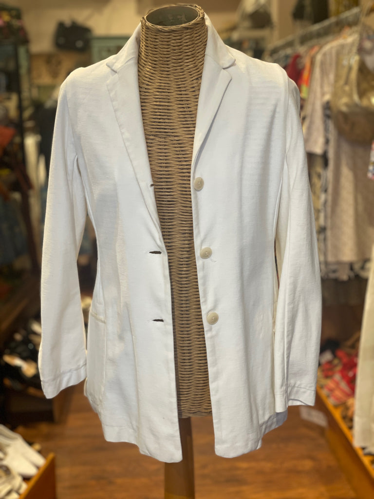 Yoshi Kondo White Cotton Blazer Jacket