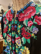Load image into Gallery viewer, Johnny Was Black Embroidered Floral Cupra Rayon NWT! Top, Size S
