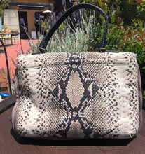 Load image into Gallery viewer, Lanvin Black &amp; White Canvas snake Zipper detail Purse
