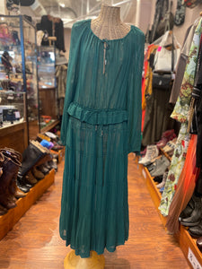 Zimmermann Emerald Blend Maxi Tiered Dress, Size 4=L