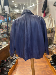 Gianni Versace Vintage Purple Leather Oversized Jacket