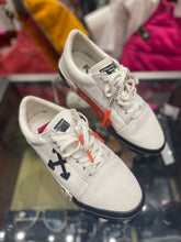 Load image into Gallery viewer, OFF WHITE White &amp; Black Canvas Orange Detail Sneaker, Size 39

