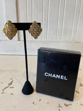 Load image into Gallery viewer, CHANEL Vintage Gold Tone Strass Crystals Clip On Earrings
